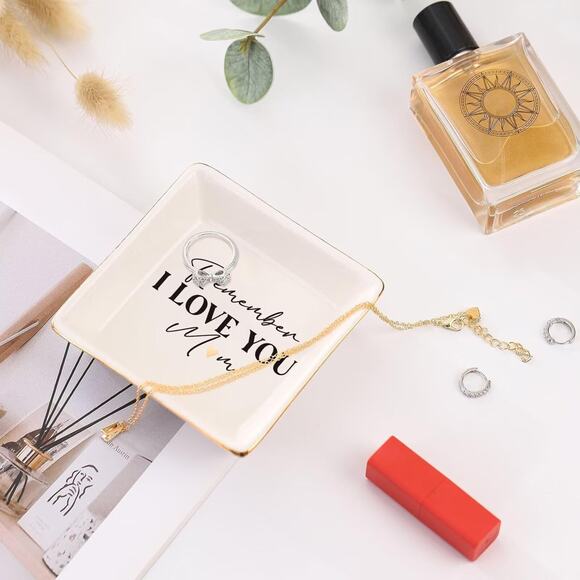 Ceramic Ring Dish Jewelry Tray for Mom Sister Friends (2-Pack) - Picture 3 of 7